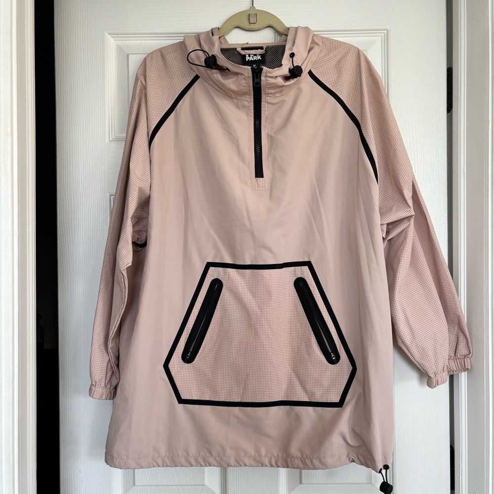 IVY PARK Blush Pink Anorak Pullover Jacket with Black Trim